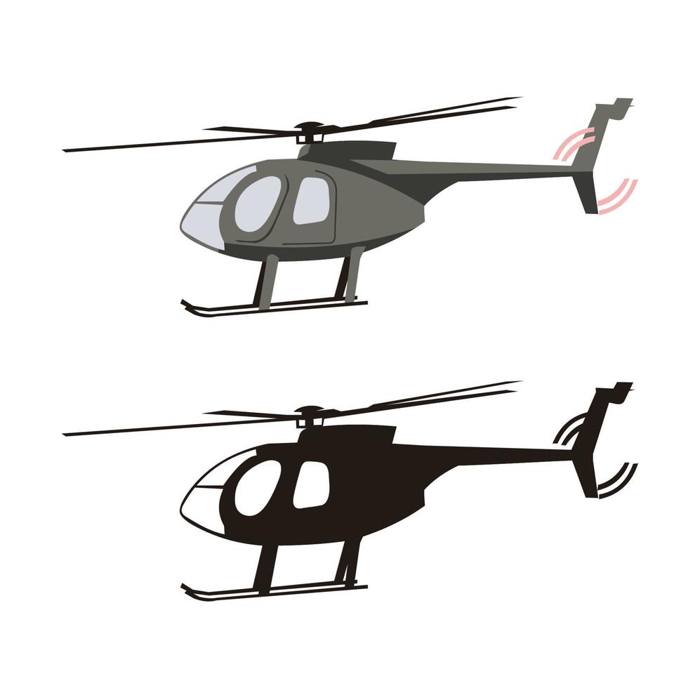 helicopter transportation side view vector