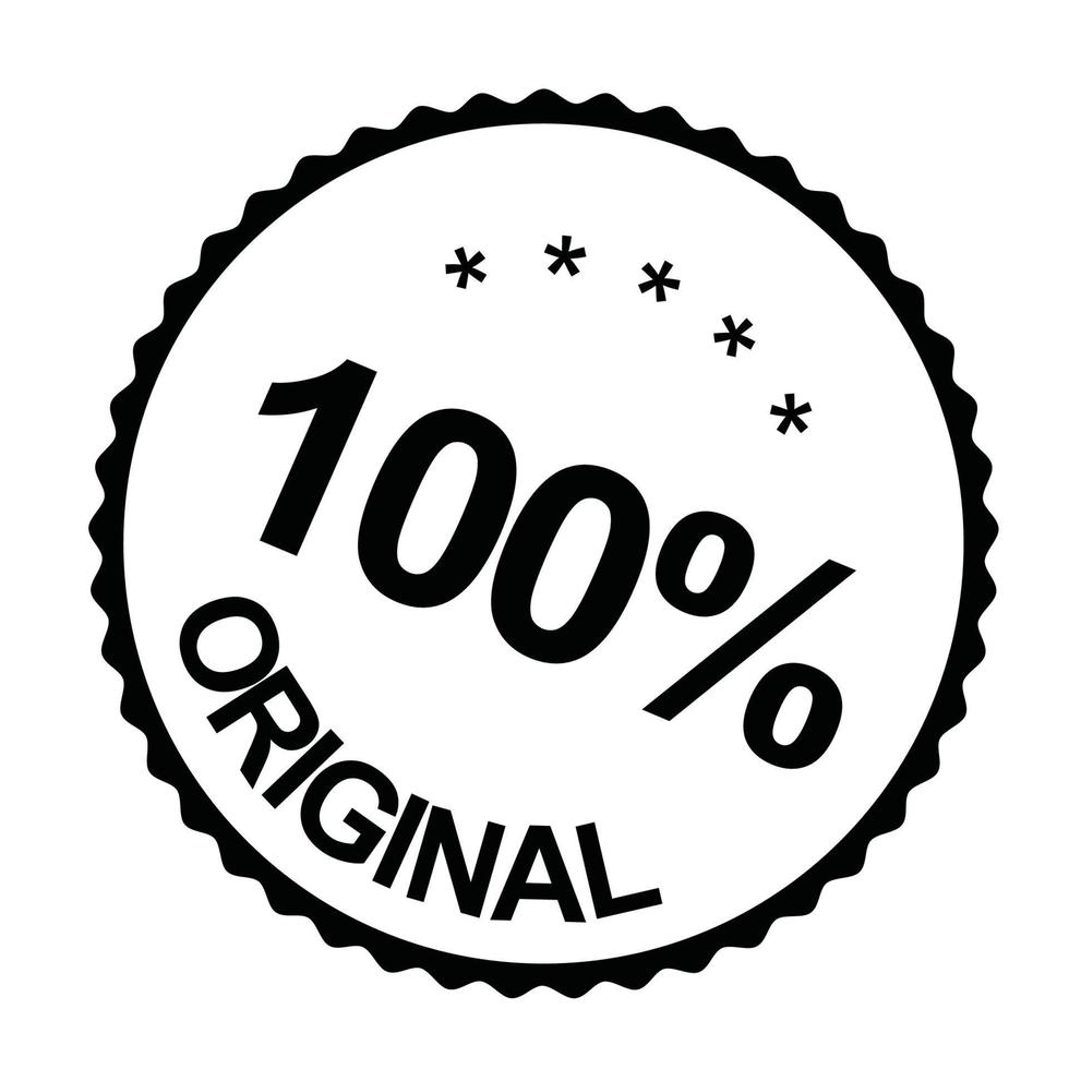 100 percent original logo label vector