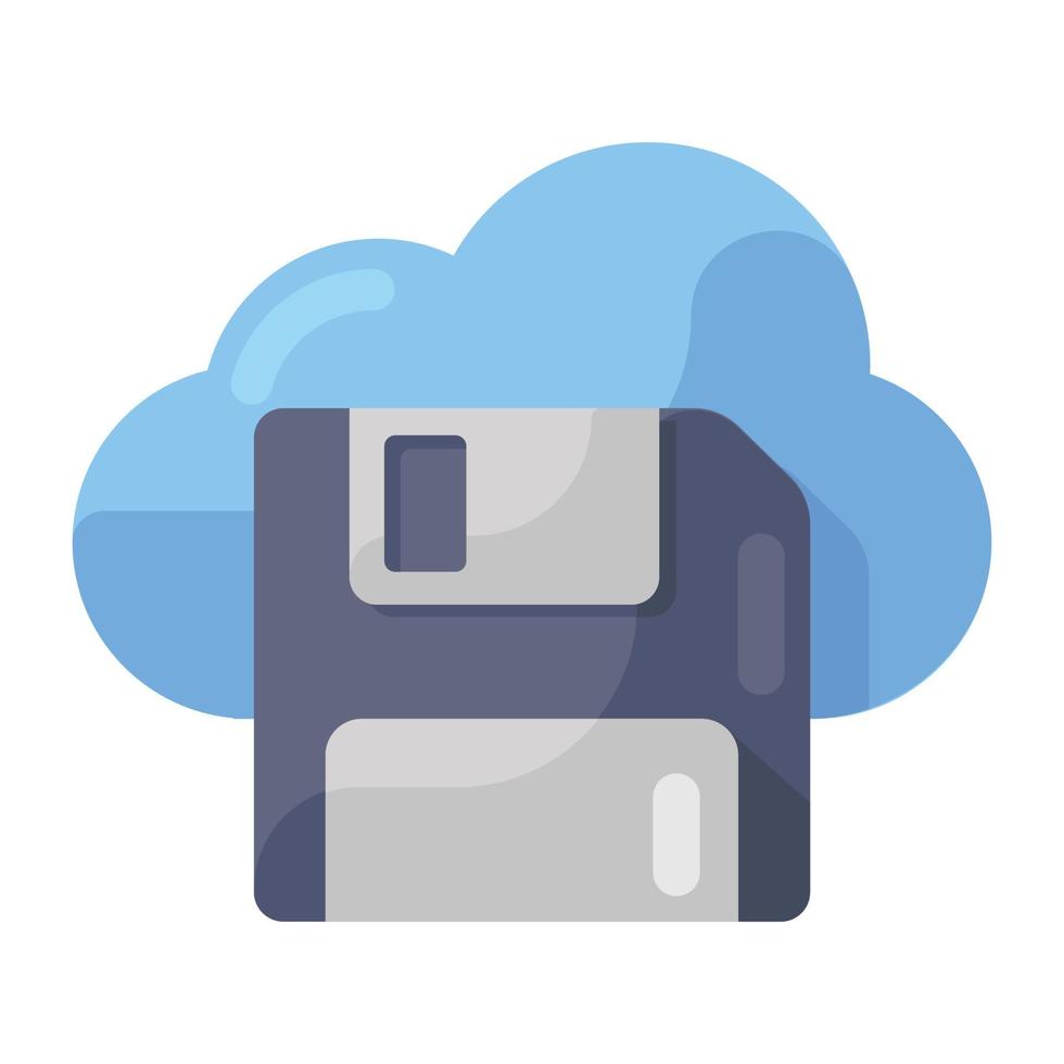 Cloud storage icon in modern flat style, cloud hosting vector