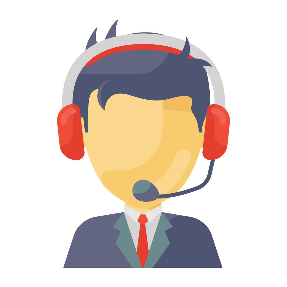 Customer services representative, customer support in trendy flat style vector