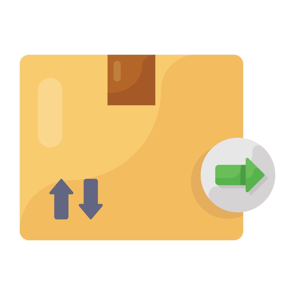 An icon of parcel in modern flat style vector