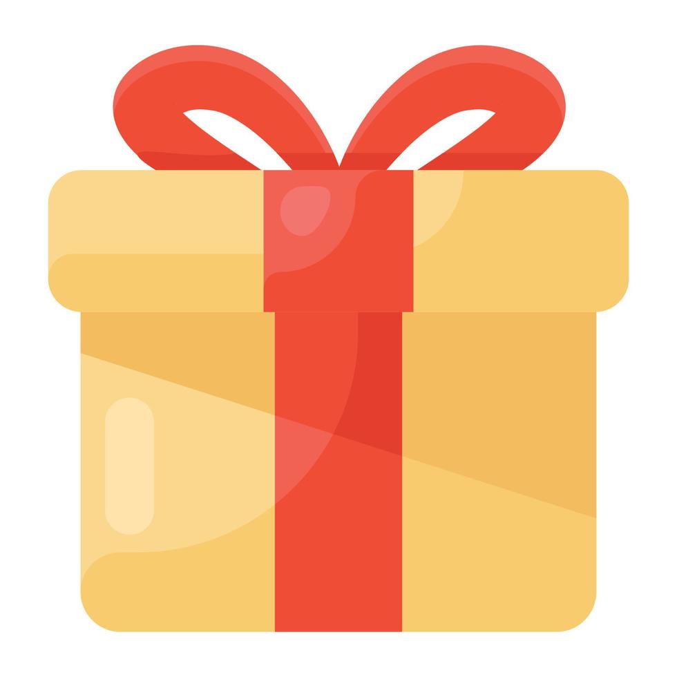 Surprise gift, package vector in flat design