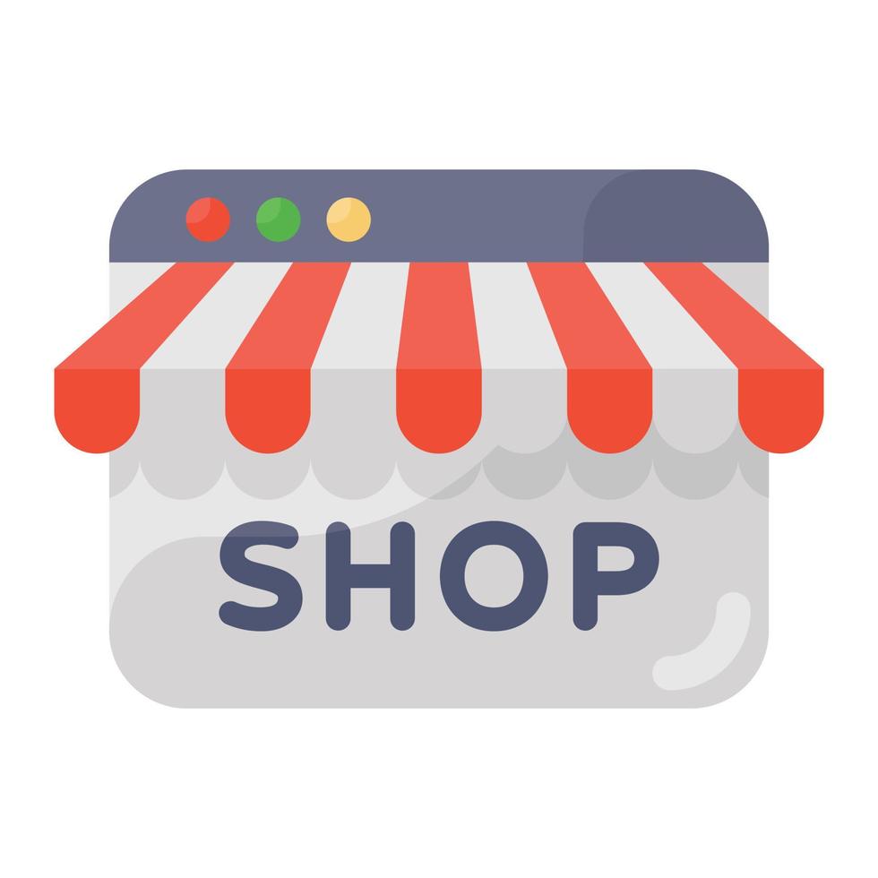 Shopping website icon style, electronic shop vector