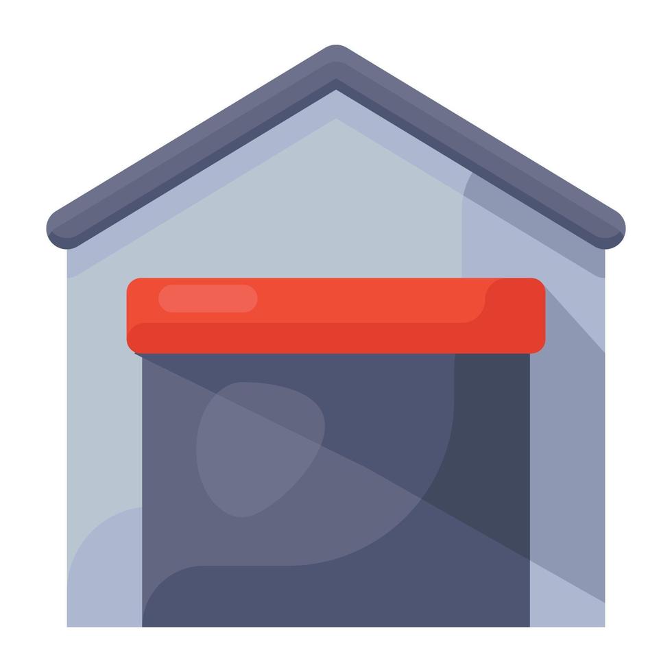 A trendy flat icon of shed, warehouse vector