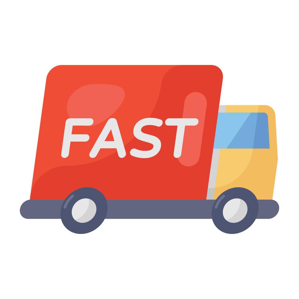 Fast delivery vector in modern flat style, shipping truck