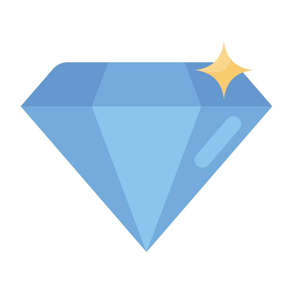 Trendy flat vector of diamond in editable style