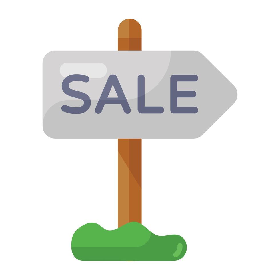 Sale signboard icon in editable flat style vector