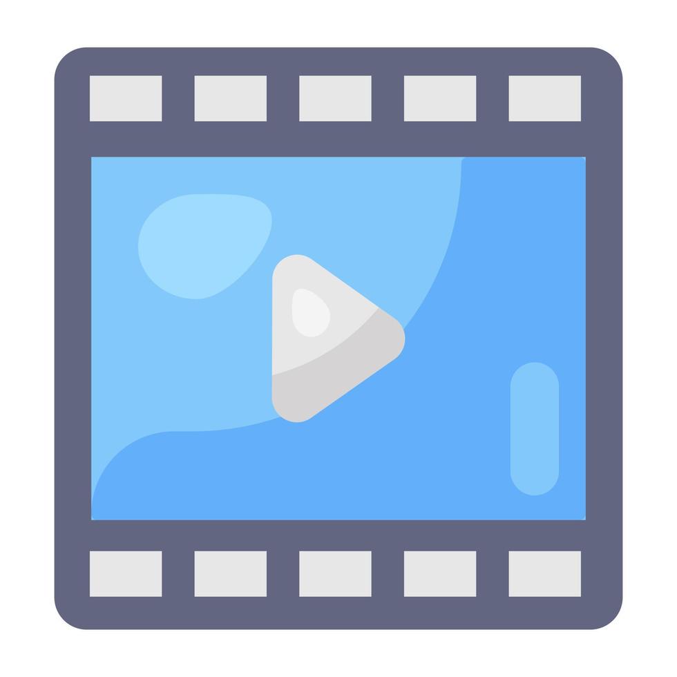 icono de carrete de video de estilo plano moderno vector