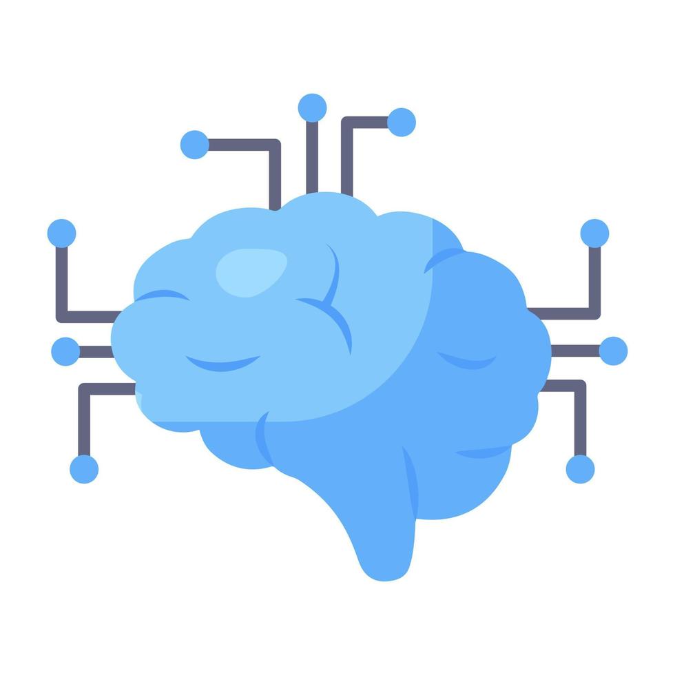 Abstract artificial intelligence, neural network icon vector