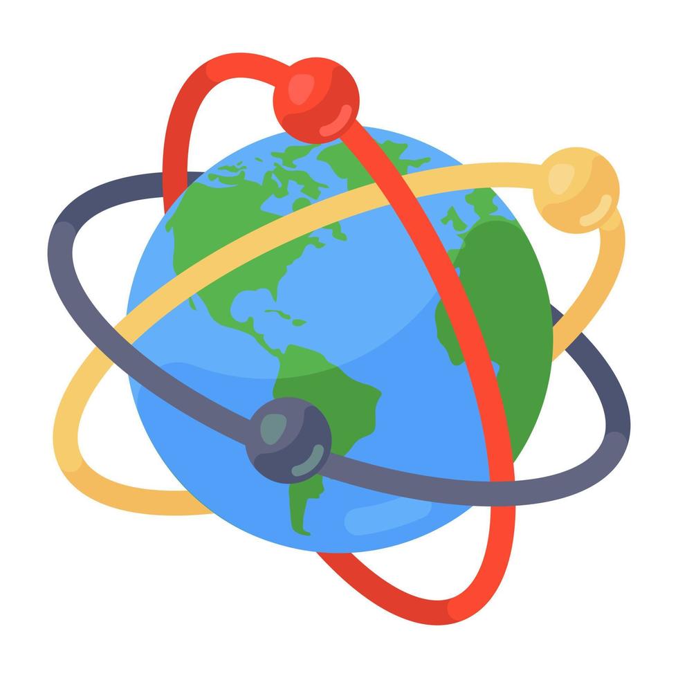 Editable design of worldwide icon, editable vector