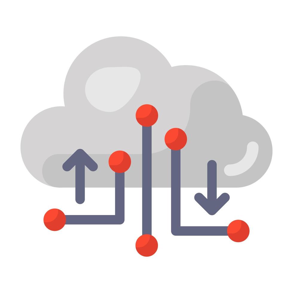 diseño de vector plano editable de computación en la nube