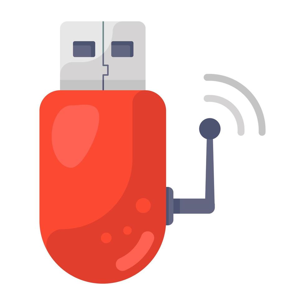 Usb internet vector, device connected with signals vector