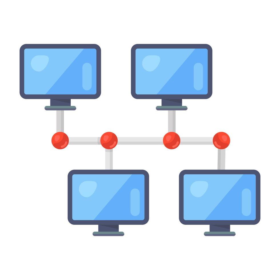 icono de redes en diseño plano vector