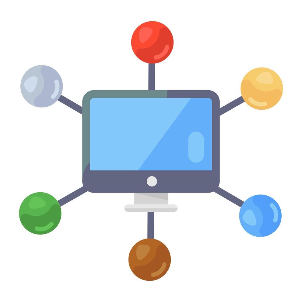 Icon of networking in flat design vector