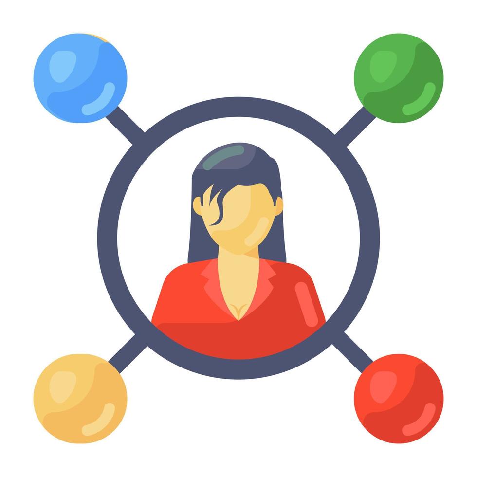 Icon of networking in flat design vector