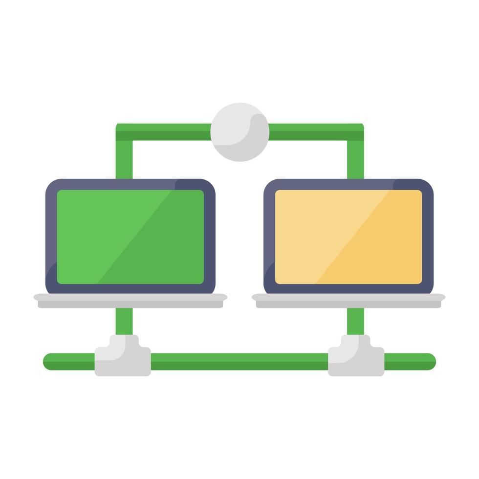 Icon of networking in flat design vector