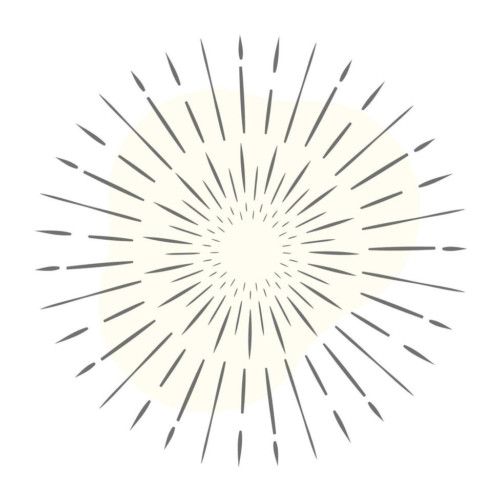 Sunlight pattern icon of line style, bursting tattoo vector