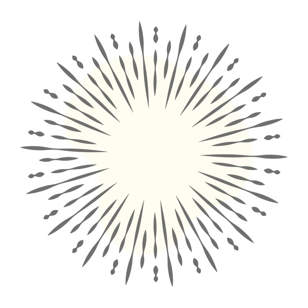 Sunlight pattern icon of line style, bursting tattoo vector
