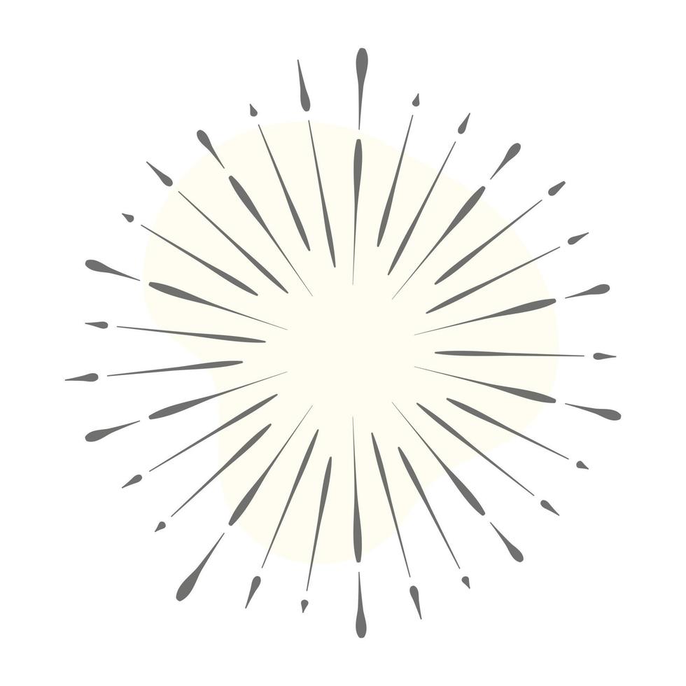 Sunlight pattern icon of line style, bursting tattoo vector