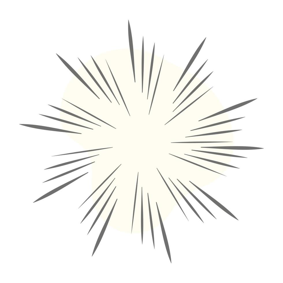 Sunlight pattern icon of line style, bursting tattoo vector