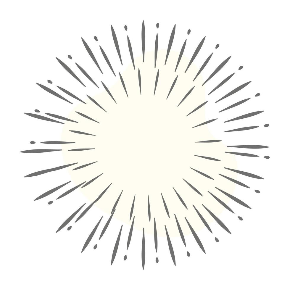 Sunlight pattern icon of line style, bursting tattoo vector