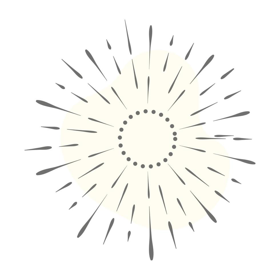 Sunlight pattern icon of line style, bursting tattoo vector