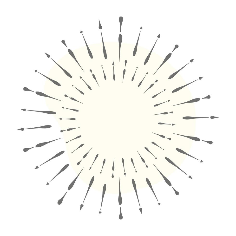 Line art of sun rays, sunbrusting tattoo vector
