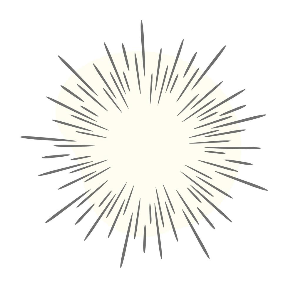 Sunbeam icon of linear style, sunshine bursting pattern vector
