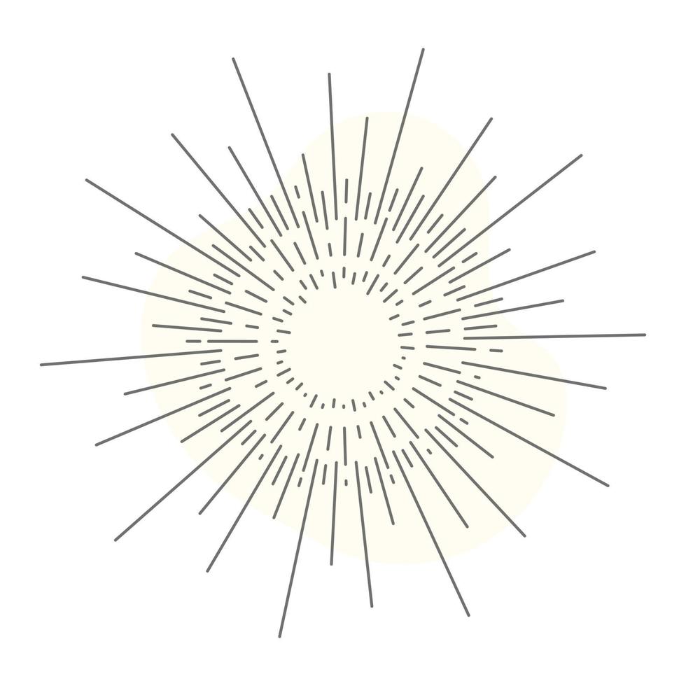 Line art of sun rays, sunbrusting tattoo vector