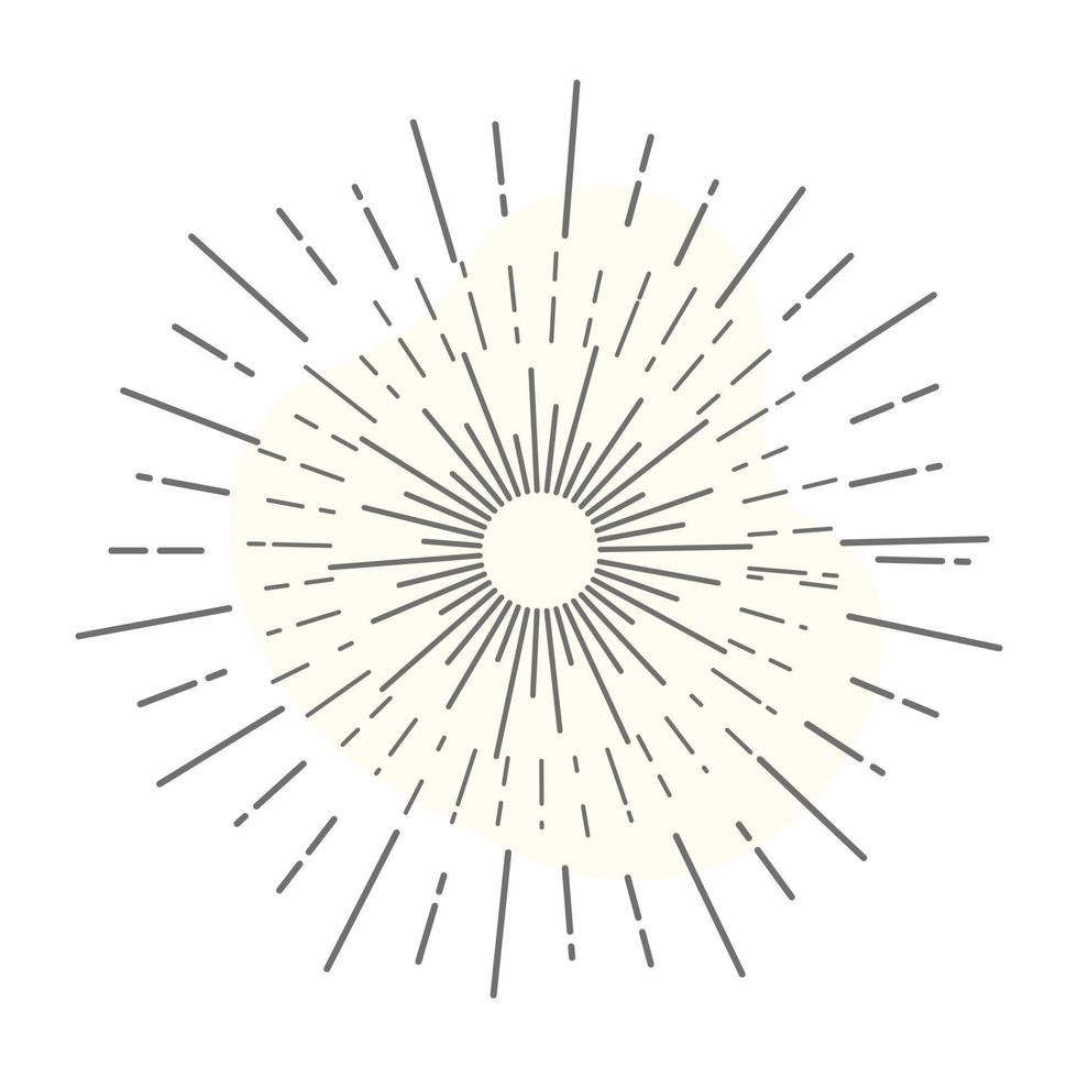 Line art of sun rays, sunbrusting tattoo vector