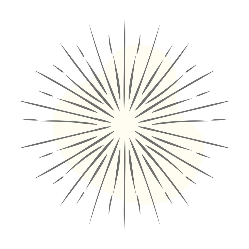 Sunlight pattern icon of line style, bursting tattoo vector