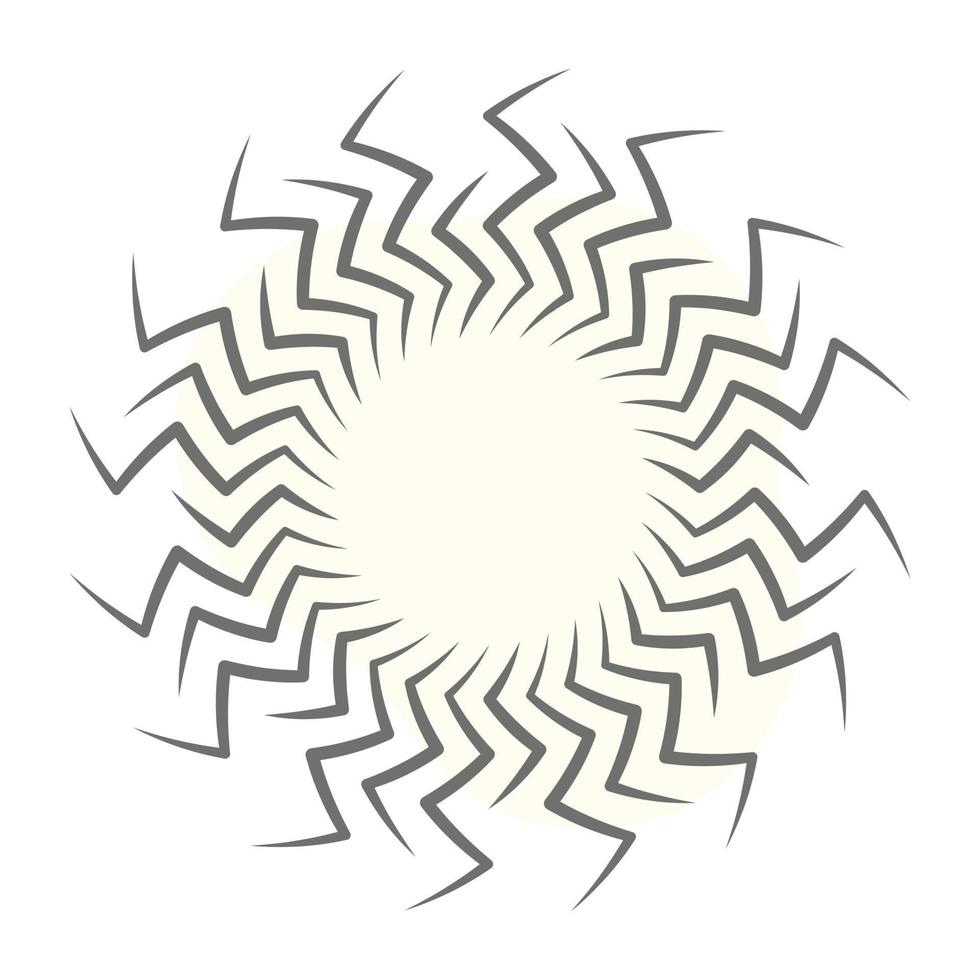 Sunlight pattern icon of line style, bursting tattoo vector