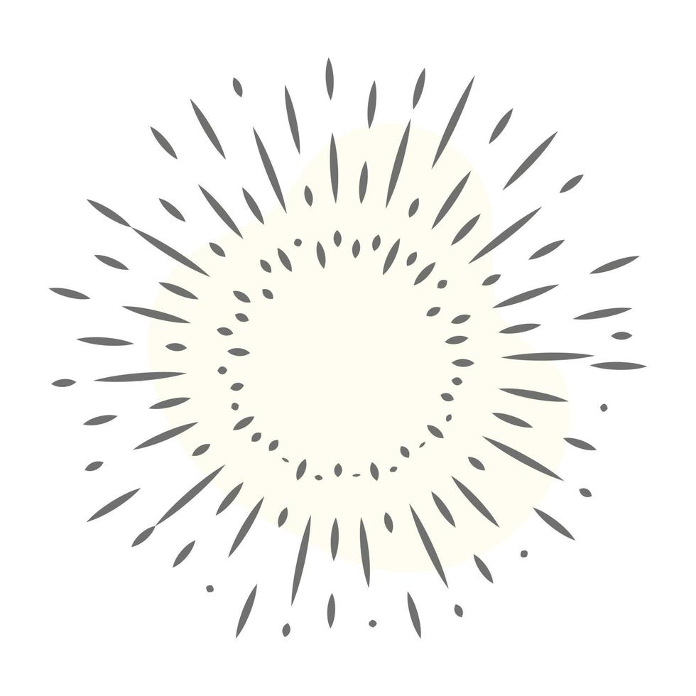 Sunlight pattern icon of line style, bursting tattoo vector