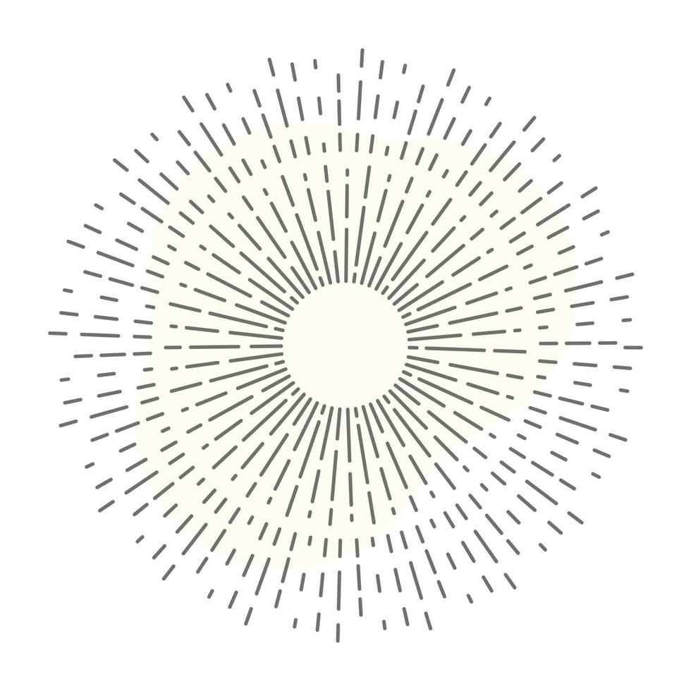 Sunlight pattern icon of line style, bursting tattoo vector