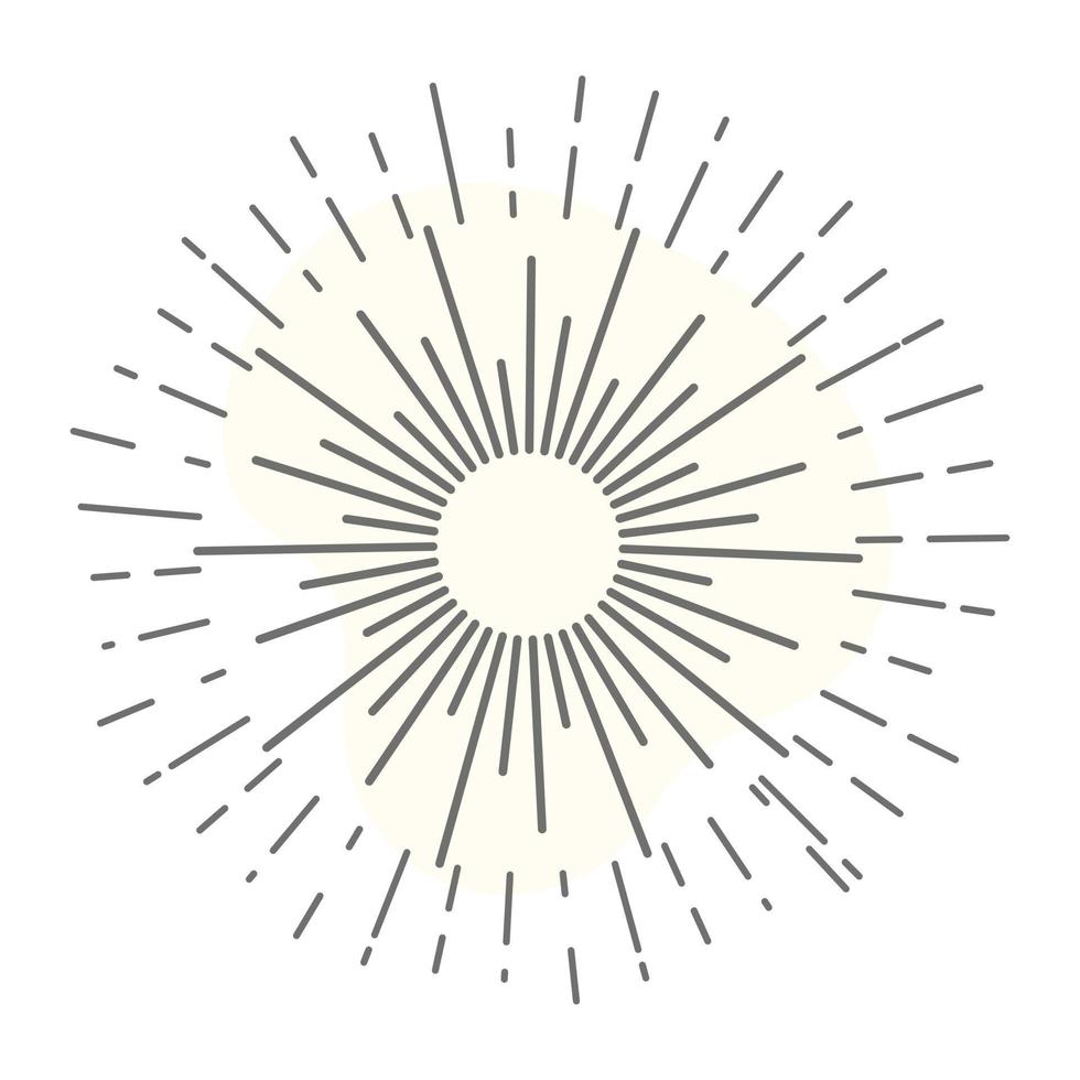 Line art of sun rays, sun tattoo vector