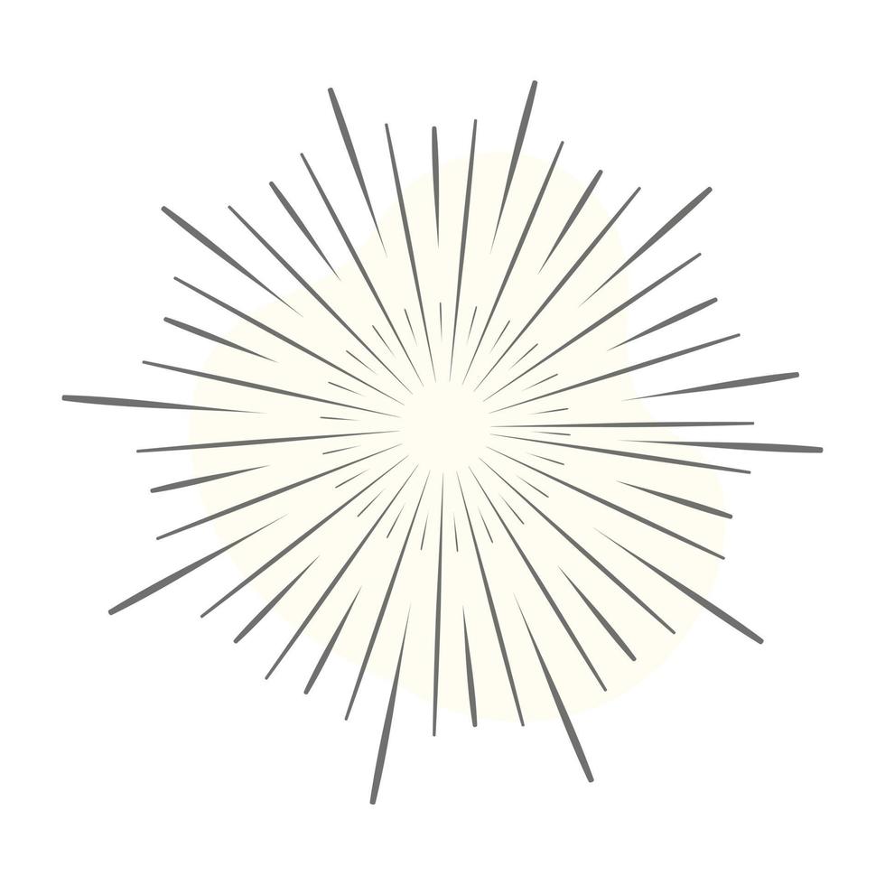 Line art of sun rays, sun tattoo vector