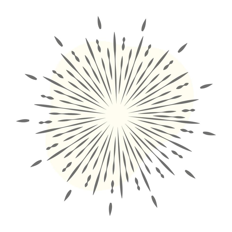 Line art of sun rays, sun tattoo vector