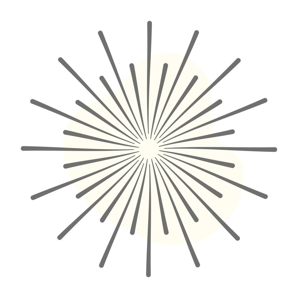 Line art of sun rays, sun tattoo vector