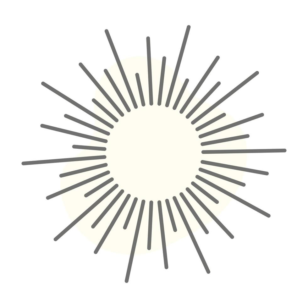 Line art of sun rays, sun tattoo vector