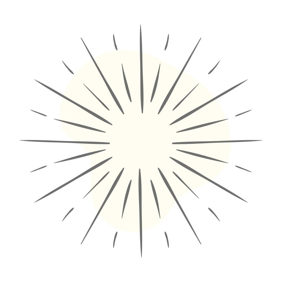 Line art of sun rays, sun tattoo vector