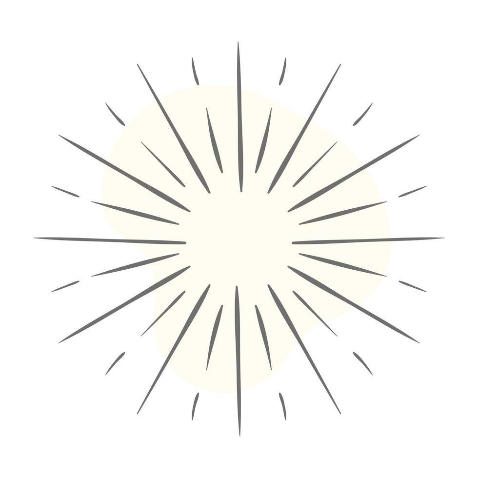 Line art of sun rays, sun tattoo vector