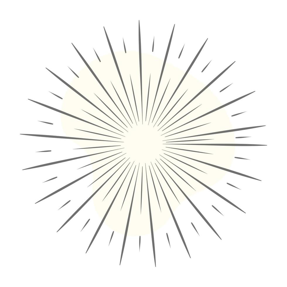 Line art of sun rays, sun tattoo vector