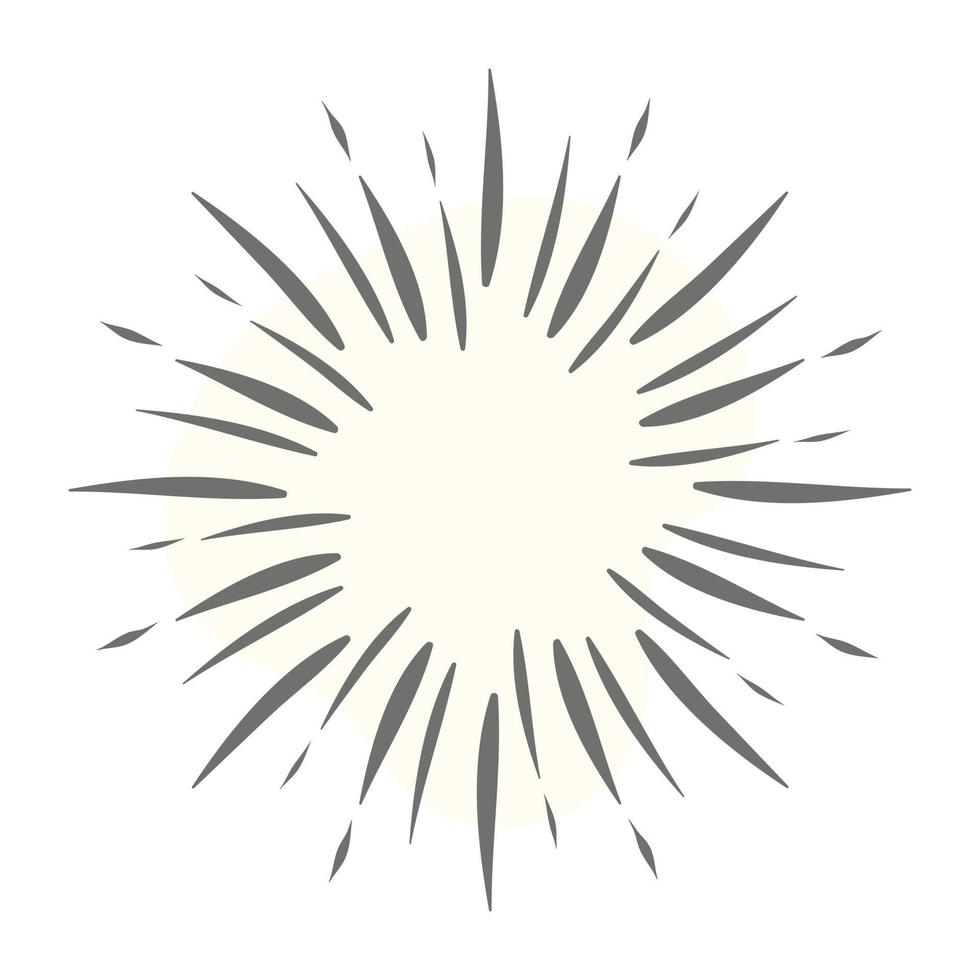 Line art of sun rays, sun tattoo vector