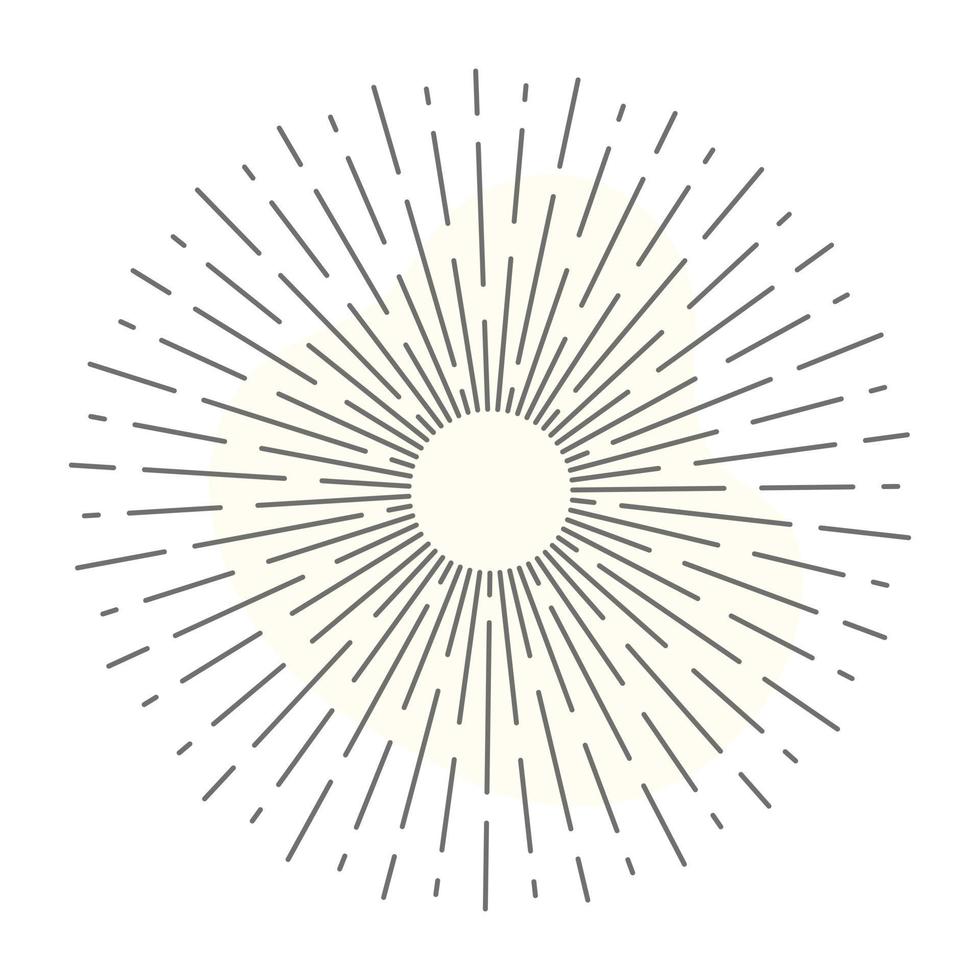 Line art of sun rays, sun tattoo vector