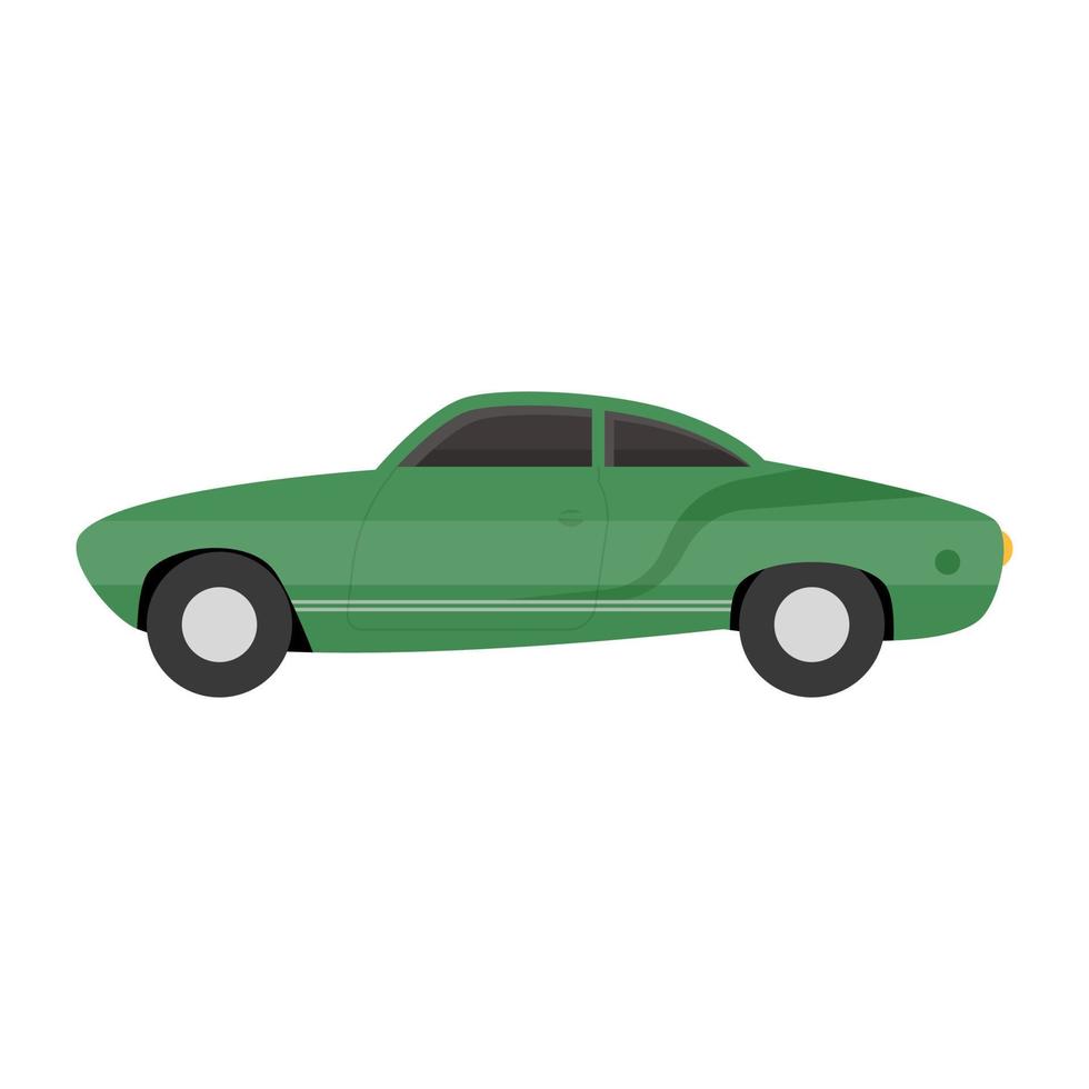 Vintage car icon of flat style, retro transport vector