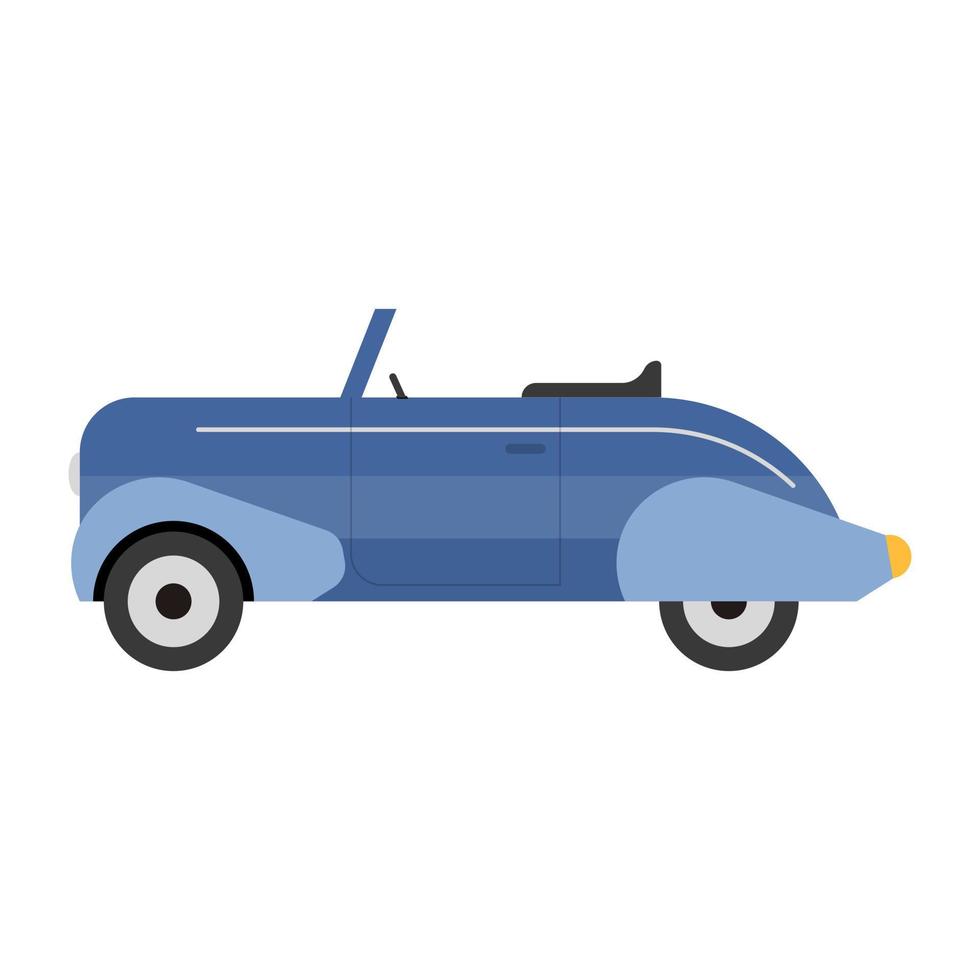 Vintage car icon of flat style, retro transport vector