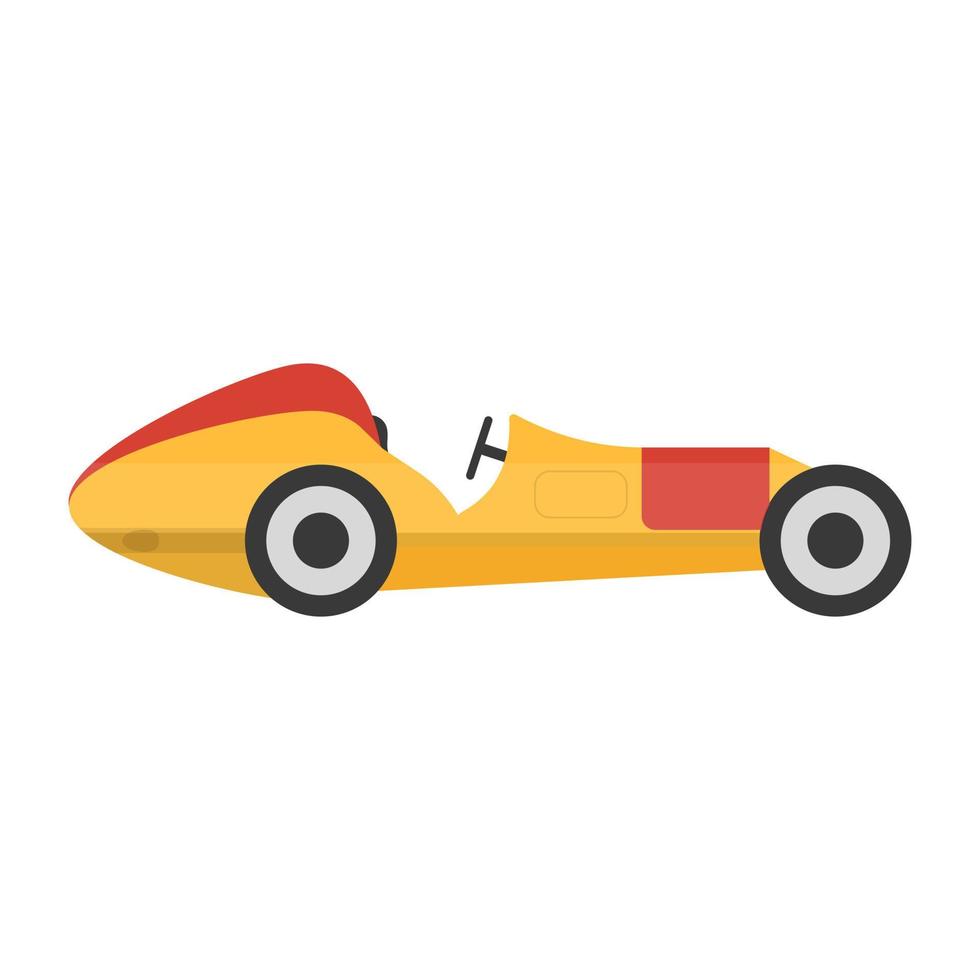 Vintage car icon of flat style, retro transport vector