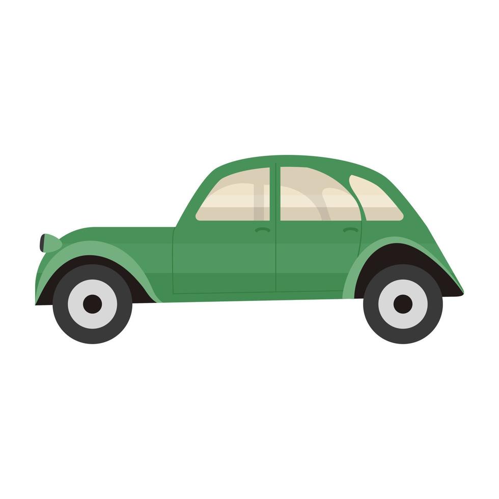 Vintage car icon of flat style, retro transport vector