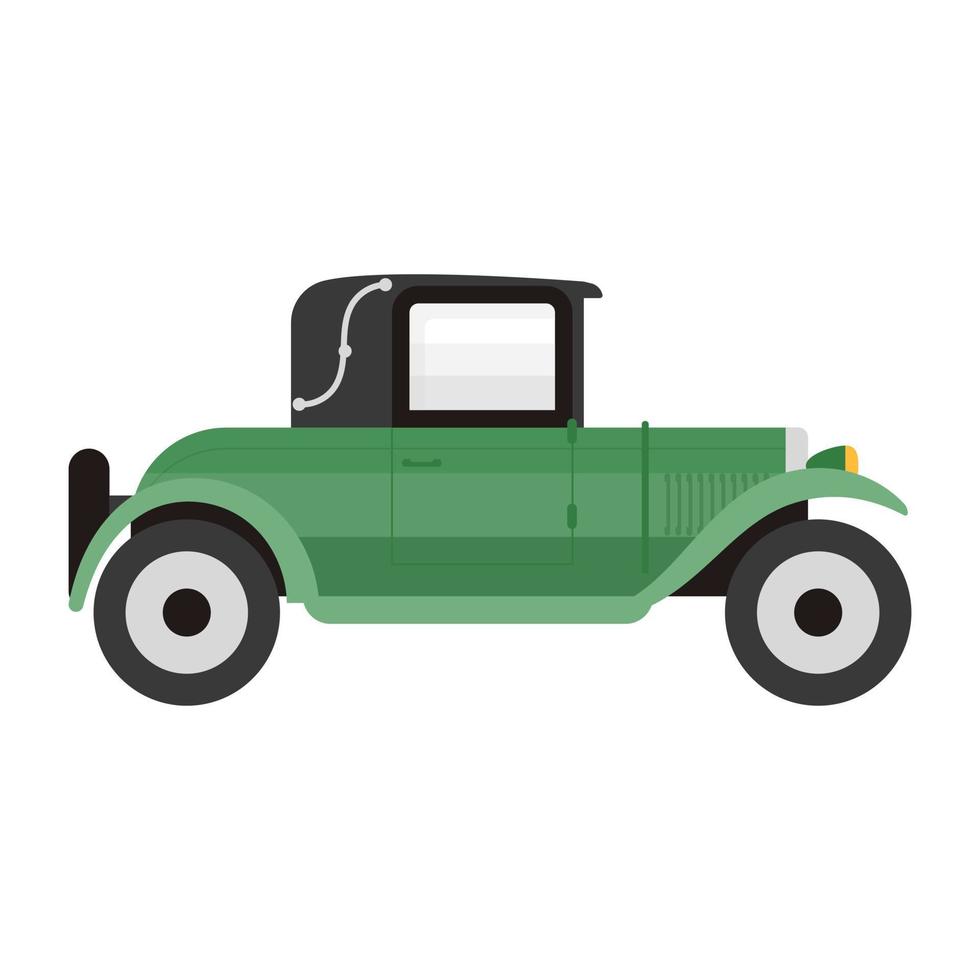 Vintage car icon of flat style, retro transport vector