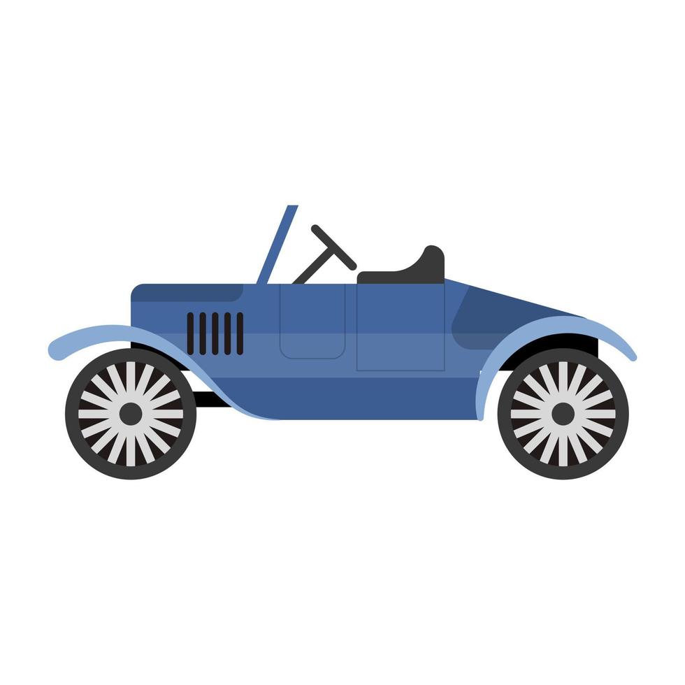 Vintage car icon of flat style, retro transport vector